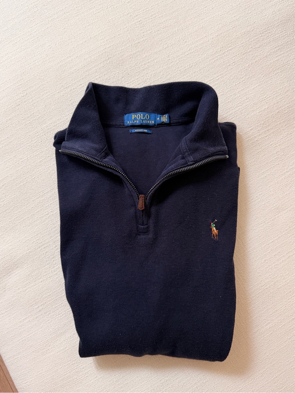 Polo by Ralph Lauren Navy Quarter-Zip Pullover with Embroidered Pony
